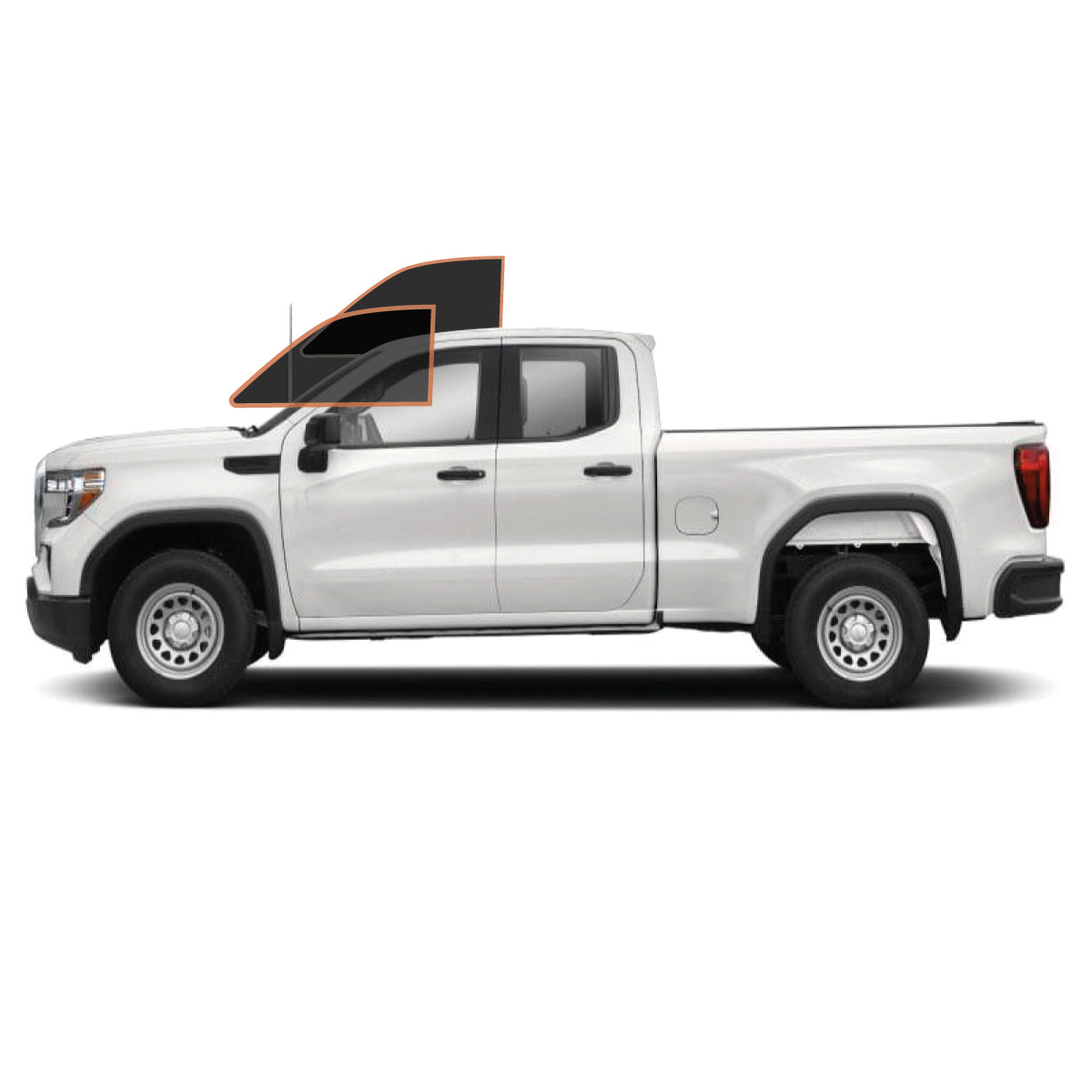 MOTOSHIELD PRO PREMIUM PROFESSIONAL 2MIL PRECUT CERAMIC WINDOW TINT FILM FOR 2014-2019 GMC SIERRA 1500 DOUBLE CAB — (FRONT DRIVER/PASSENGER 35%) + LIFETIME WARRANTY