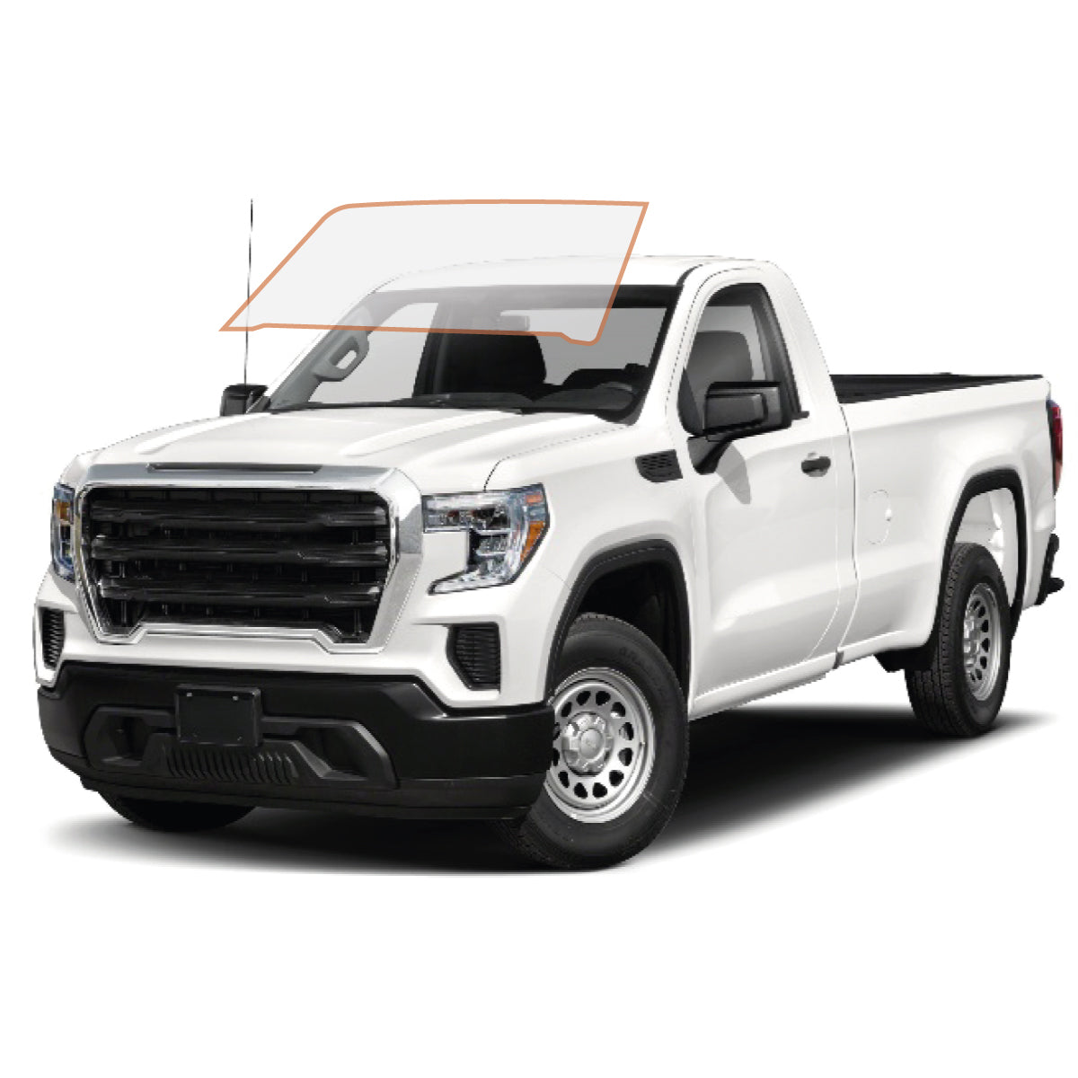PRECUT CERAMIC WINDOW TINT FILM FOR 2014-2019 GMC SIERRA 1500 STANDARD CAB — (FRONT WINDSHIELD 50%)