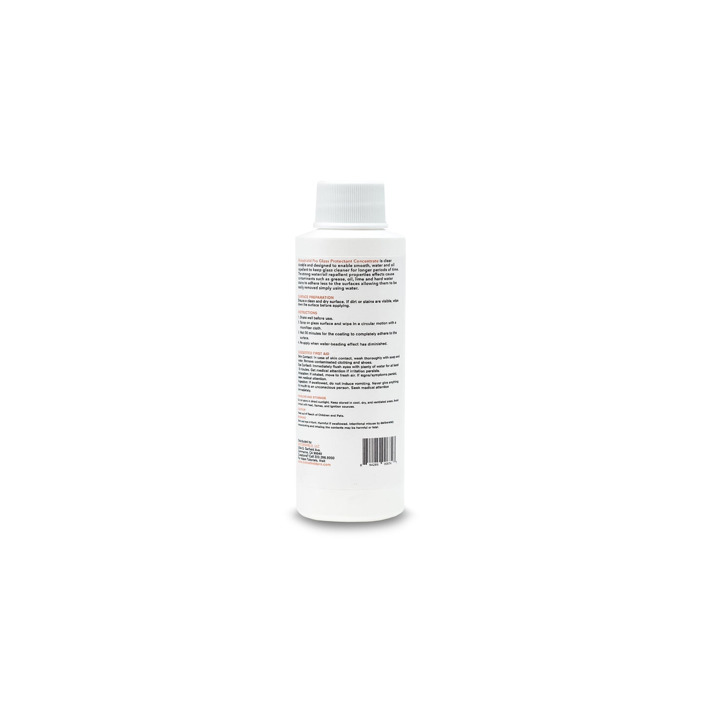 A clear bottle filled with liquid, positioned against a plain white background.


