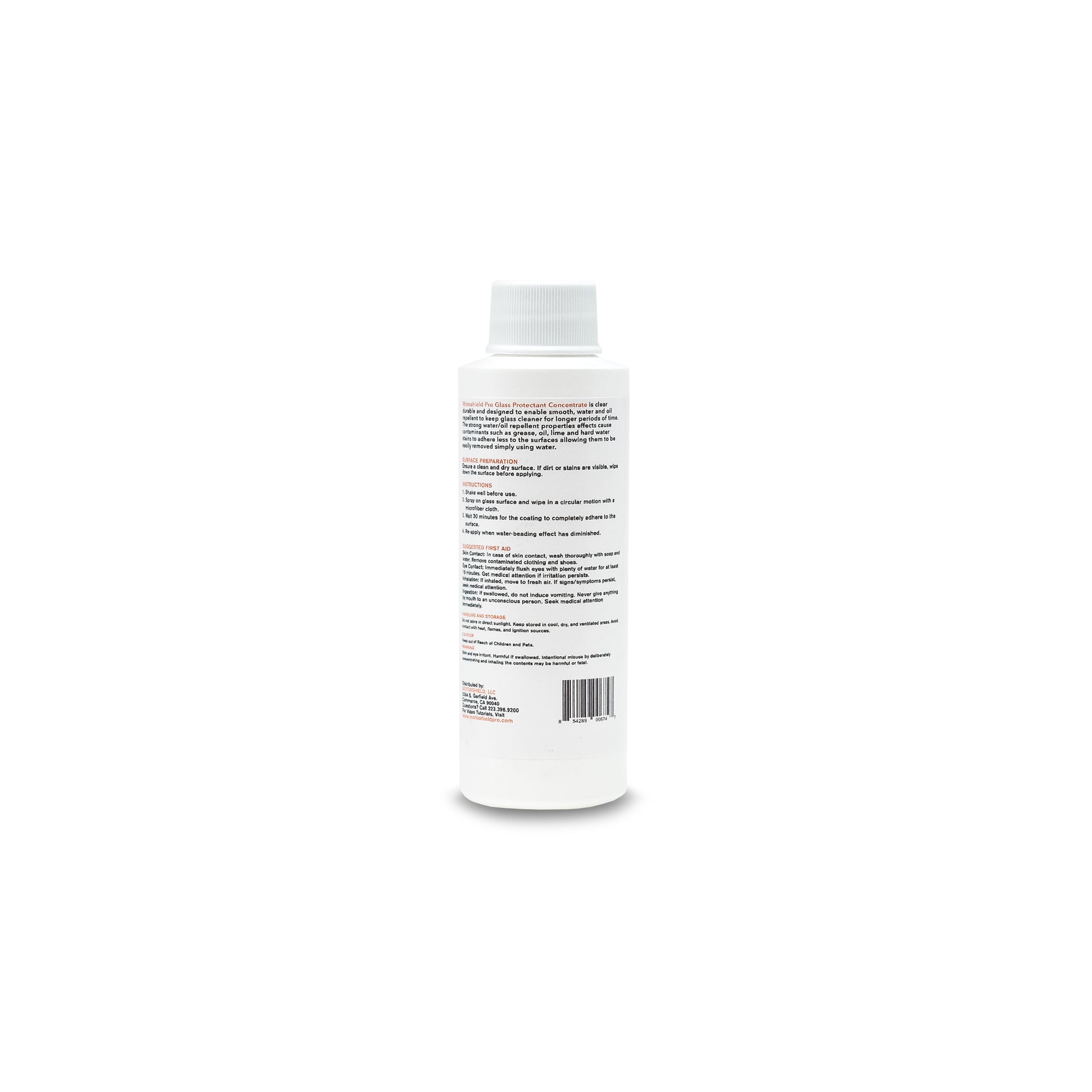 A clear bottle filled with liquid, positioned against a plain white background.

