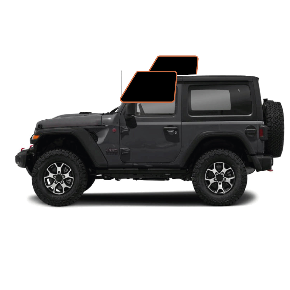 MotoShield Pro Premium Professional 2mil Precut Ceramic Window Tint Film for 2011-2017 Jeep Wrangler 2 Door Hard Top — (Front Driver/Passenger 35%) + Lifetime Warranty
