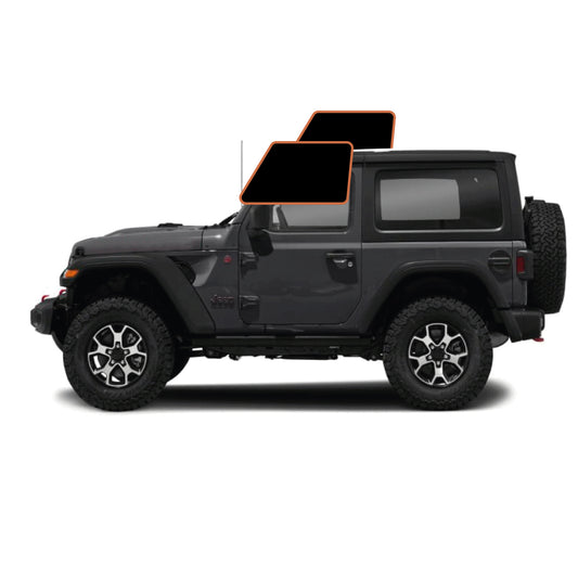 MotoShield Pro Premium Professional 2mil Precut Ceramic Window Tint Film for 2011-2017 Jeep Wrangler 2 Door Hard Top — (Front Driver/Passenger 15%) + Lifetime Warranty