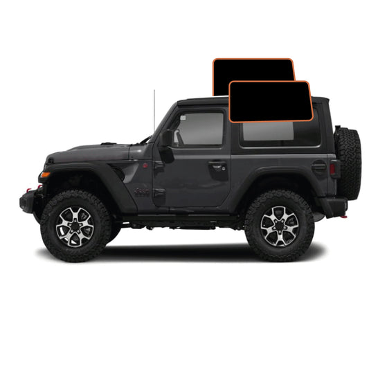 MotoShield Pro Premium Professional 2mil Precut Ceramic Window Tint Film for 2011-2017 Jeep Wrangler 2 Door Hard Top — (Cargo Driver/Passenger 25%) + Lifetime Warranty