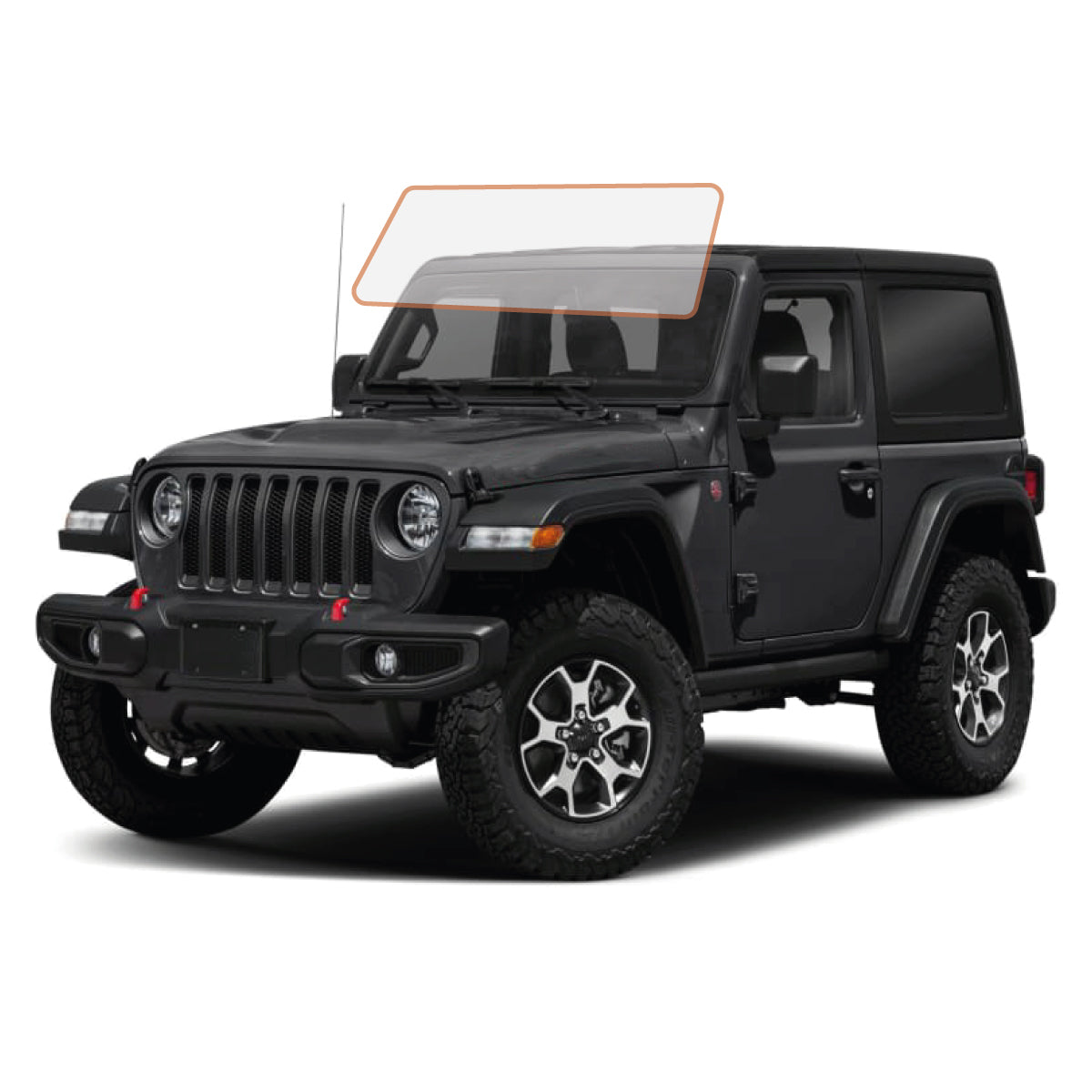 MotoShield Pro Premium Professional 2mil Precut Ceramic Window Tint Film for 2011-2017 Jeep Wrangler 2 Door Hard Top — (Front Windshield 70%) + Lifetime Warranty
