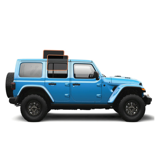 MotoShield Pro Premium Professional 2mil Precut Ceramic Window Tint Film for 2011-2017 Jeep Wrangler 4 Door Hard Top — (Rear Driver/Passenger 5%) + Lifetime Warranty