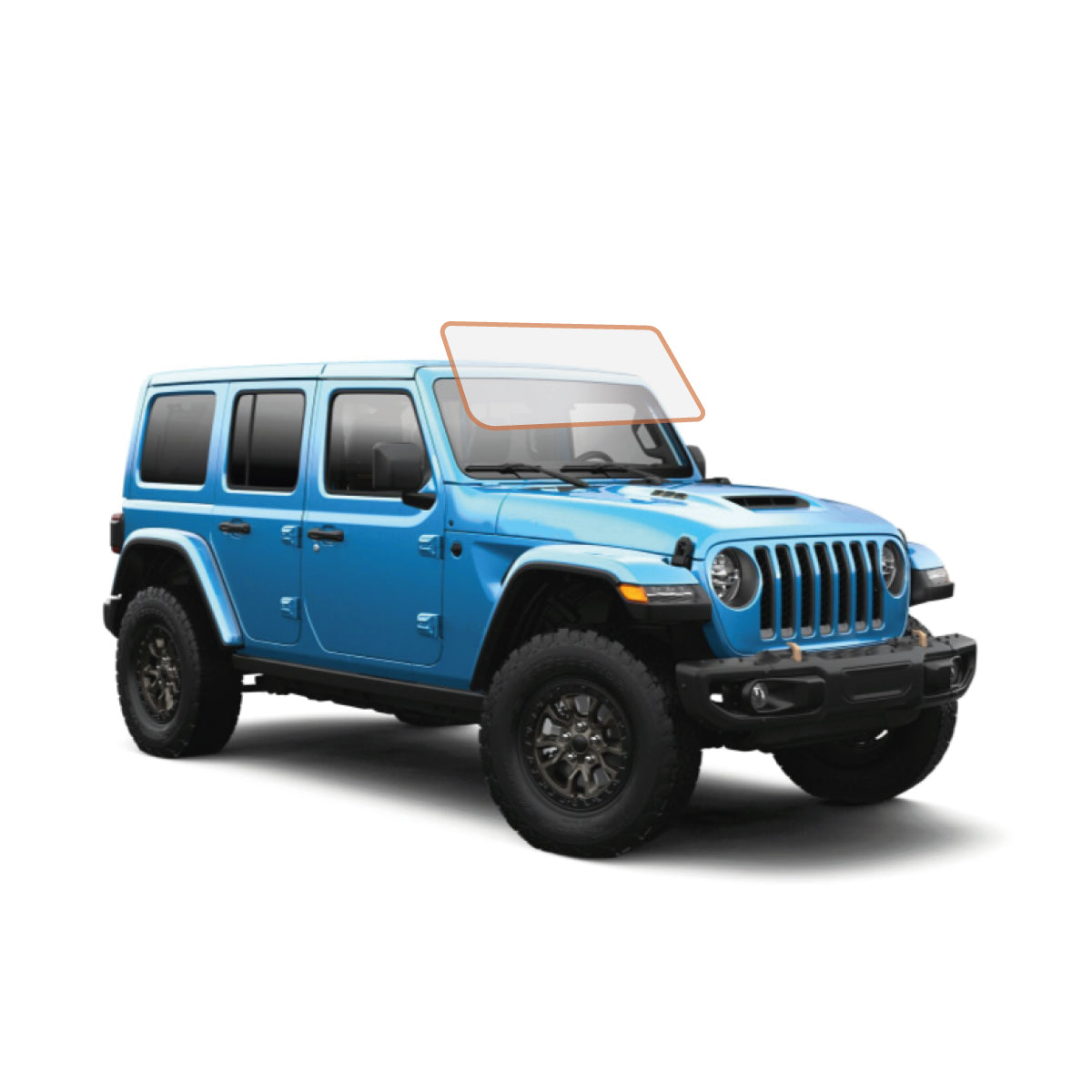 MotoShield Pro Premium Professional 2mil Precut Ceramic Window Tint Film for 2011-2017 Jeep Wrangler 4 Door Hard Top — (Front Windshield 75%) + Lifetime Warranty
