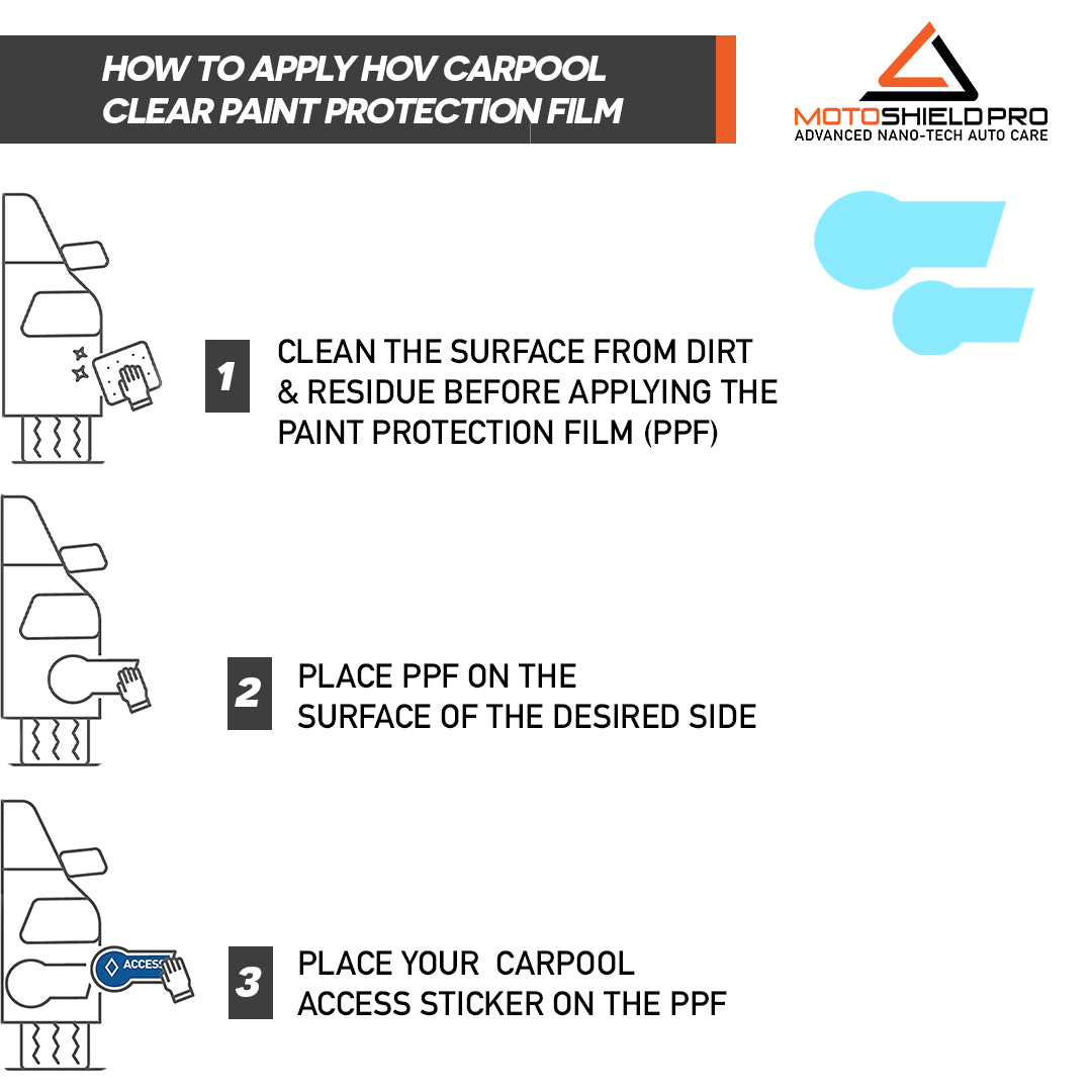 A step-by-step guide on applying HOV Carpool Clear Paint Protection Film to safeguard your vehicle's paint.