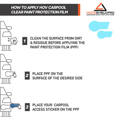 A step-by-step guide on applying HOV Carpool Clear Paint Protection Film to safeguard your vehicle's paint.