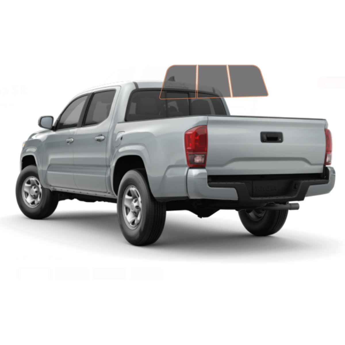 MOTOSHIELD PRO PREMIUM PROFESSIONAL 2MIL PRECUT CERAMIC WINDOW TINT FILM FOR 2016-2021 TOYOTA TACOMA CREW CAB — (3PC REAR WINDSHIELD 25%) + LIFETIME WARRANTY