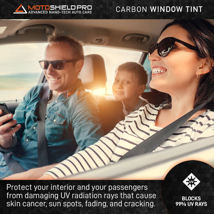 MotoShield Pro Carbon Window Tint - 36" in x 25' ft Roll + Lifetime Warranty